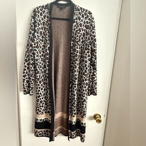 Ann Taylor Animal Print Knit SweaterDuster
